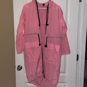 Pink long windbreaker
